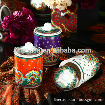 800CC Luxury Fine New Bone China Porcelain Canister of Paisley